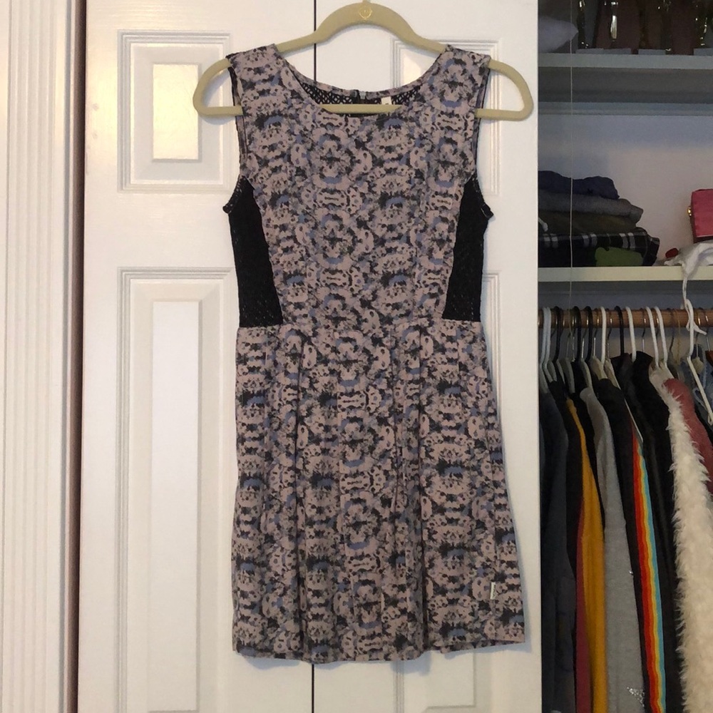 RVCA purple & blue pattern tank top dress sz XS